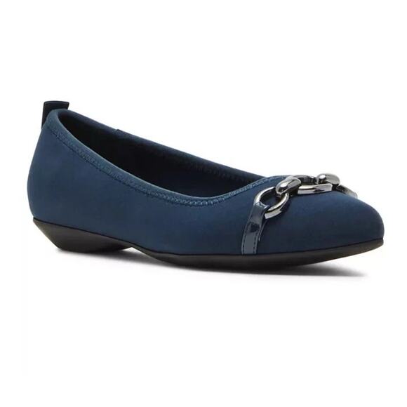Anne Klein AK Iflex Akodenna Navy Flats Women’s Doll Shoes Size 10M Navy Blue - Picture 14 of 15